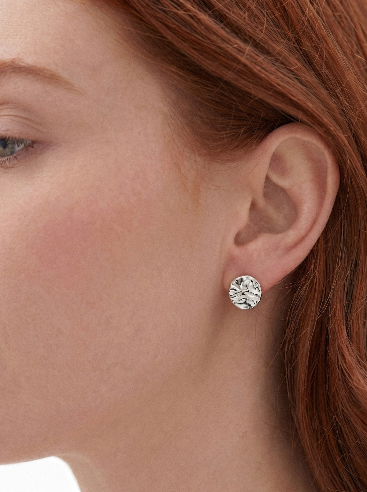 Textured Disc Stud Earrings