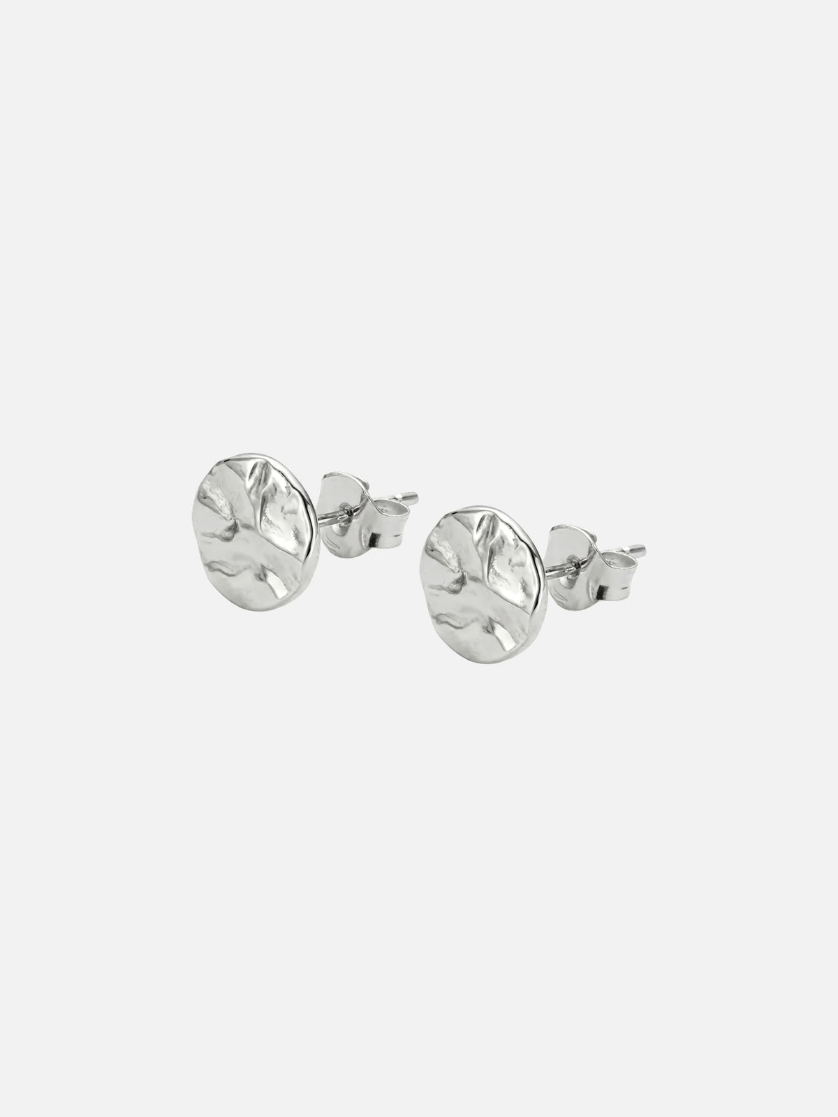 Textured Disc Stud Earrings