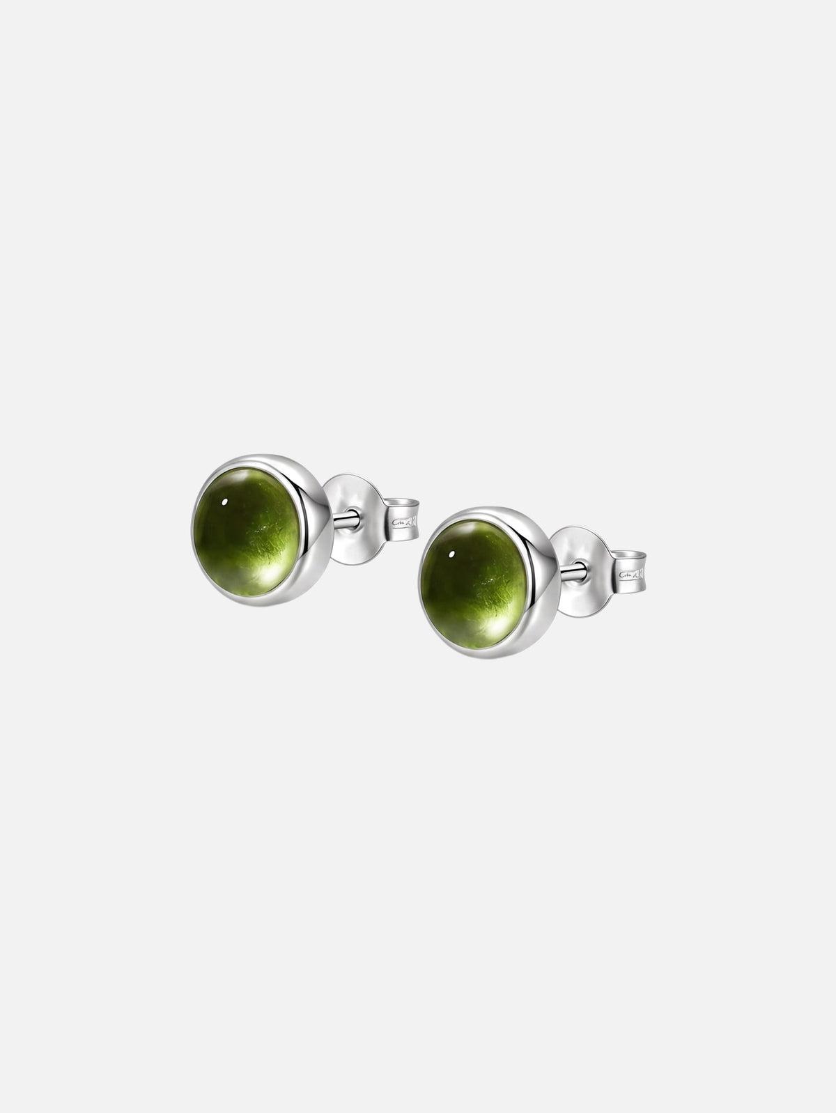 Peridot Cabochon Stud Earrings