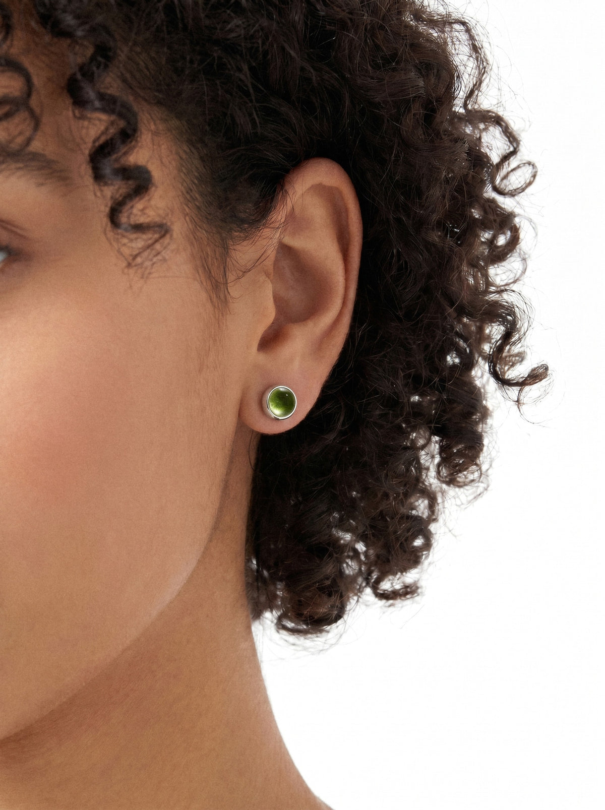Peridot Cabochon Stud Earrings