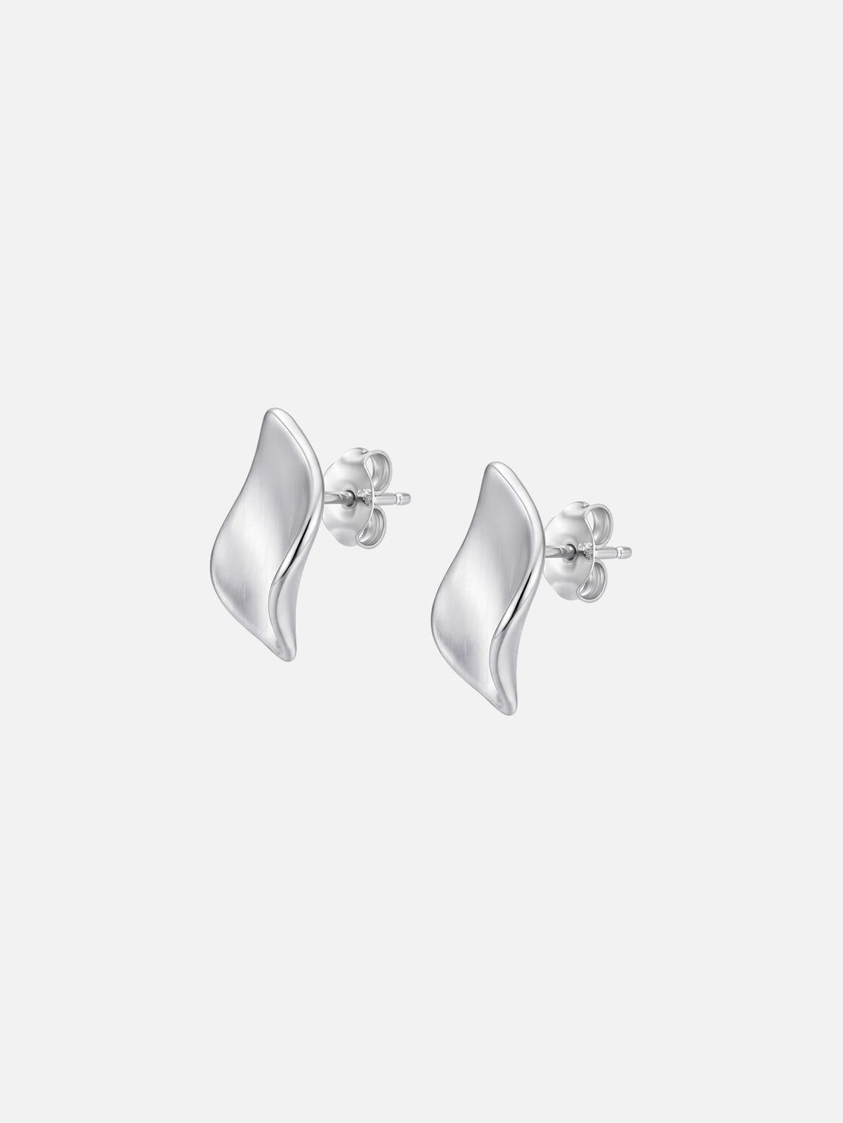 Curved Wave Stud Earrings